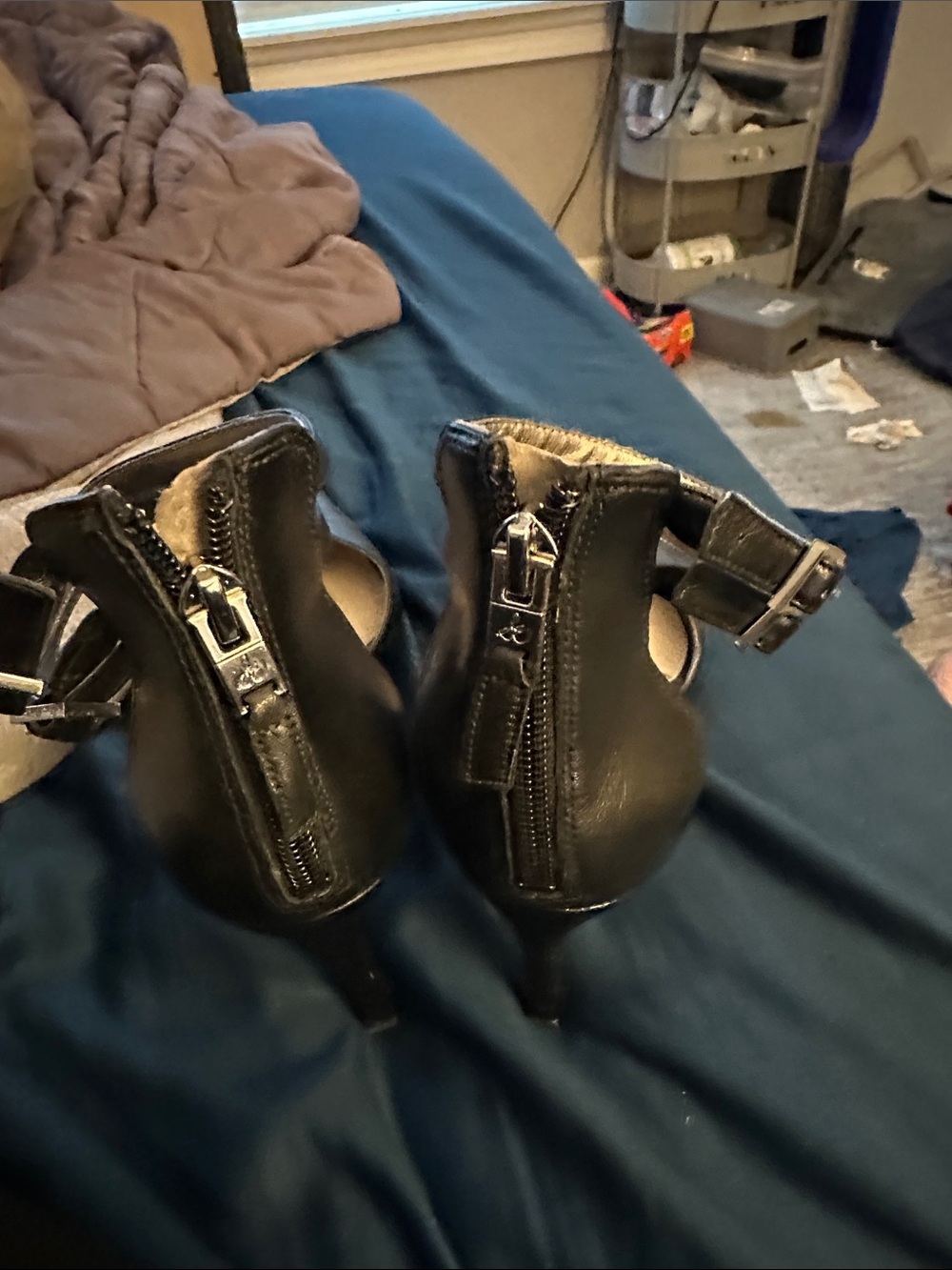 Sam Edelman Black Pointed Double-Ankle Strap Heels - Picture 3 of 5